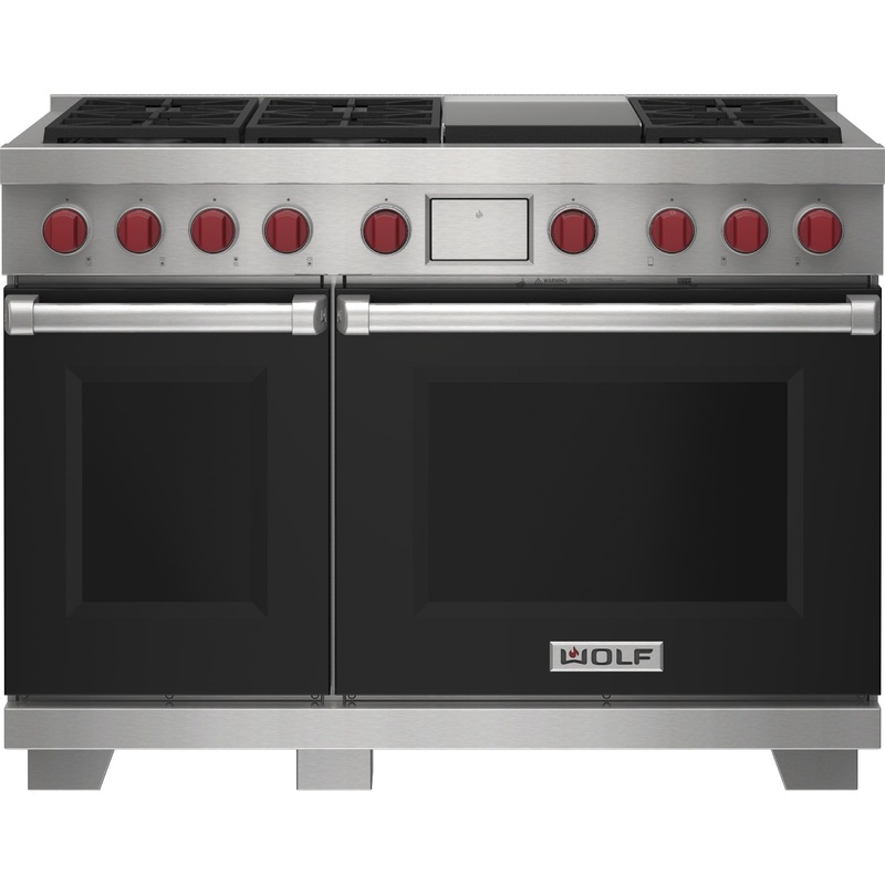 Wolf DF48650GBKPLP 48″ Dual Fuel Range – 6 Burners And Infrared Griddle