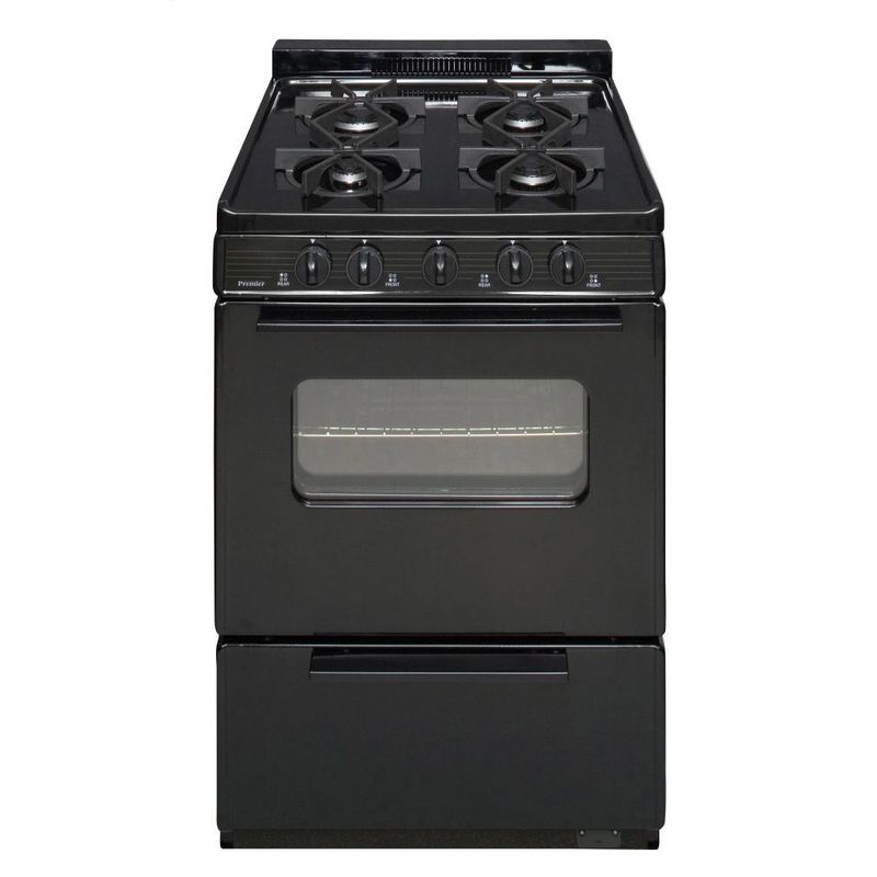 Premier BJK5X0BP 24 in. Freestanding Battery-Generated Spark Ignition Gas Range in Black