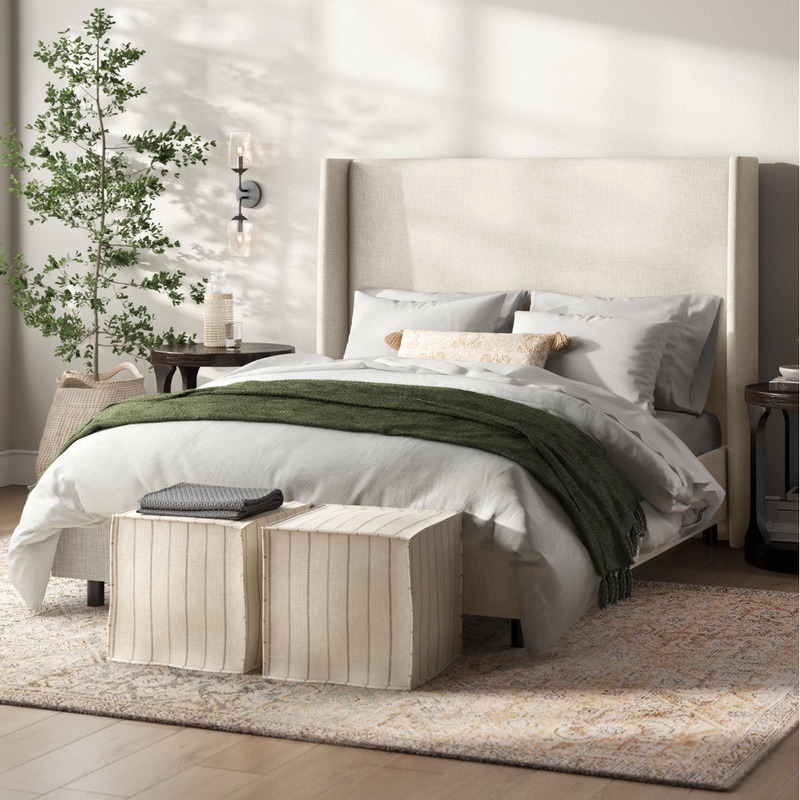 Tilly Upholstered Bed Joss & Main Color: Classic Talc Linen Size: King