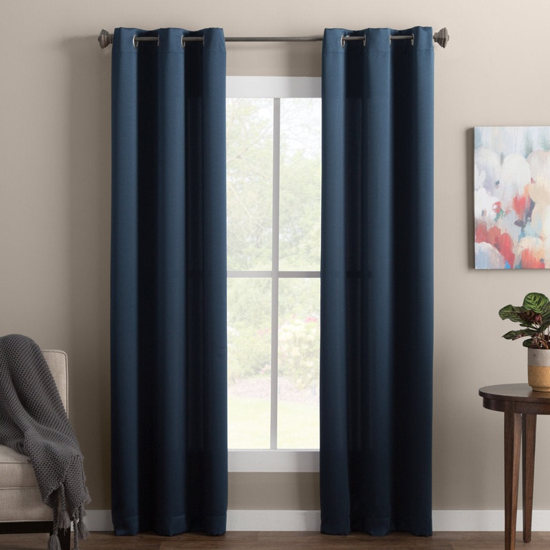 Wayfair Basics Room Darkening Grommet Curtain Panel Wayfair Basics Curtain Color: Navy Size per Panel: 54″ W x 54″ L