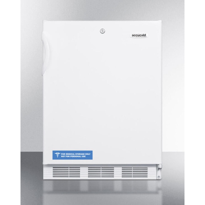 Summit FF6LADA Ada Compliant All-Refrigerator For Freestanding General Purpose Use, With Lock, Automatic Defrost Operation And White Exterior