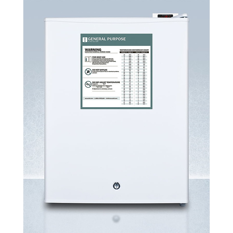 Summit FS30LGP Compact Manual Defrost All-Freezer For General Purpose Use, With Lock And Reversible Door