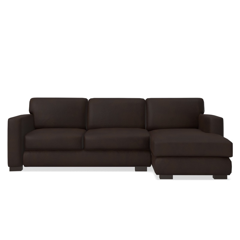 Turner Square Arm Leather Sofa Chaise Sectional