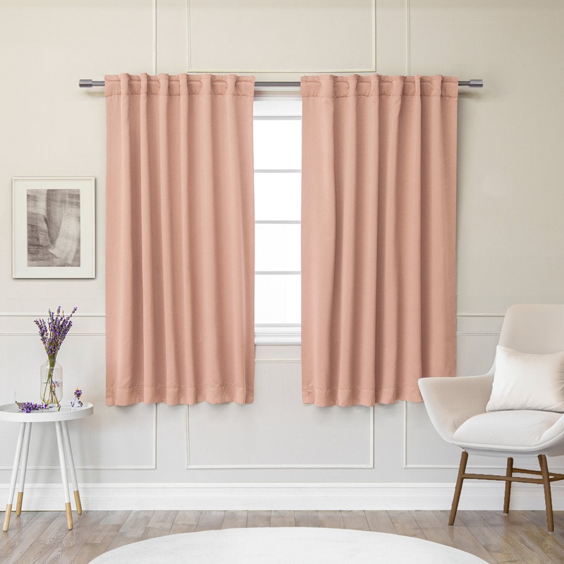 Bantam Solid Blackout Thermal Rod Pocket Curtain Panels (Set of 2) Ebern Designs Curtain Color: Blush Size per Panel: 52″ W x 54″ L
