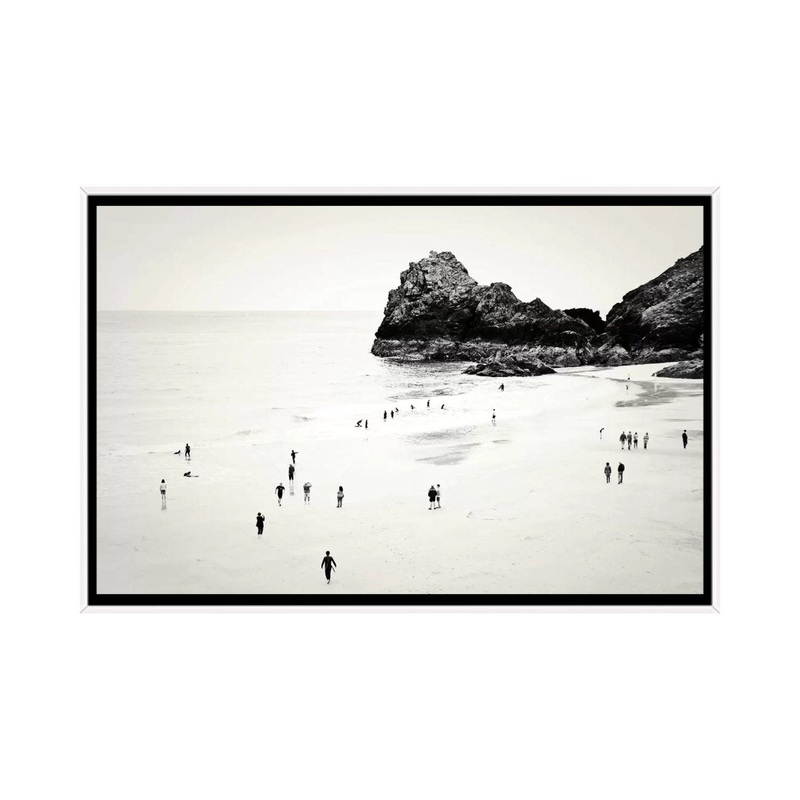 Cornwall Beach Life Photographic Print East Urban Home Size: 40″ H x 60″ W x 1.5″ D Format: White Framed Canvas
