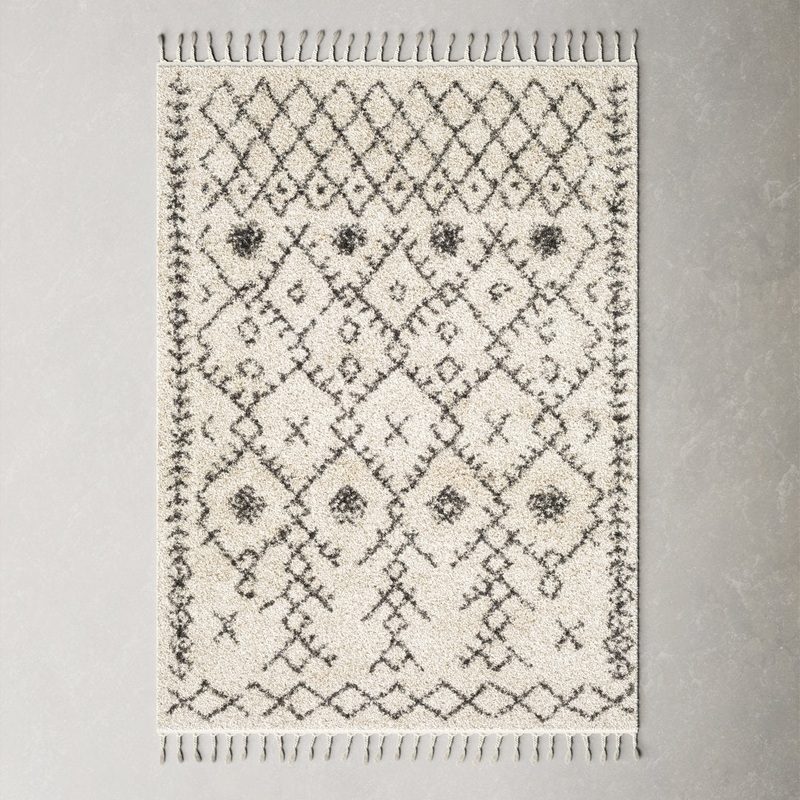 Mossy Moroccan Charcoal/Beige Area Rug AllModern Rug Size: Rectangle 3’1″ x 4’11”