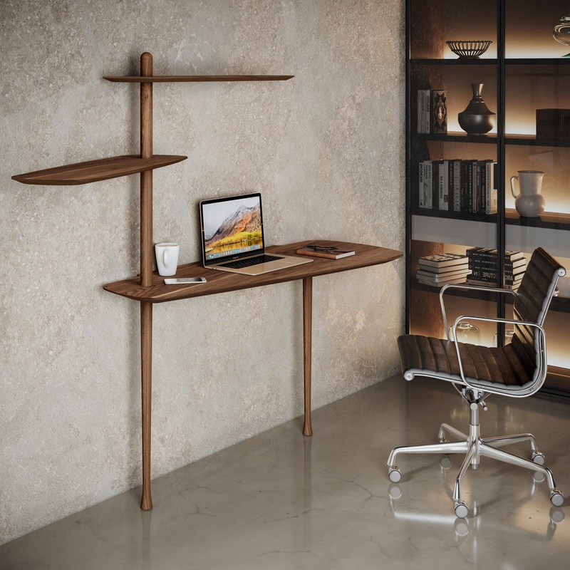Unica Escritorio Desk in Natural Walnut Veneered