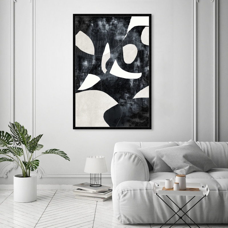 Abstract ‘All Of Me’ Geometric Wall Art Print Joss & Main Frame Color: Black Framed Size: 56″ H x 38″ W