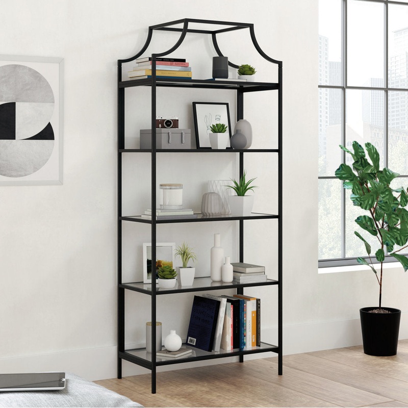 Chiasson 70.88” H x 30” W Etagere Bookcase Trent Austin Design Color: Black