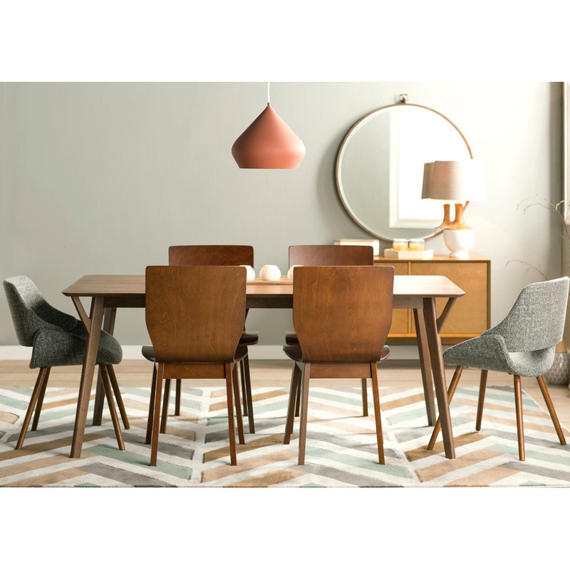 Evanston 71″ Wood Dining Table AllModern Color: Walnut