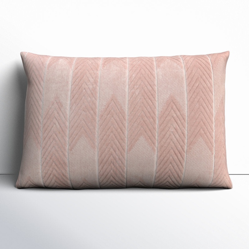 Floretta 100% Cotton Lumbar Rectangular Pillow Joss & Main Color: Blush Size: 16″ H x 24″ W