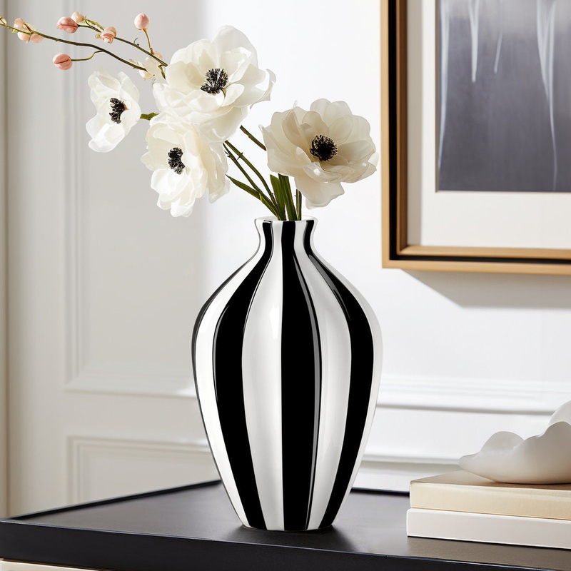 Gelb Black/White Ceramic Table Vase Orren Ellis