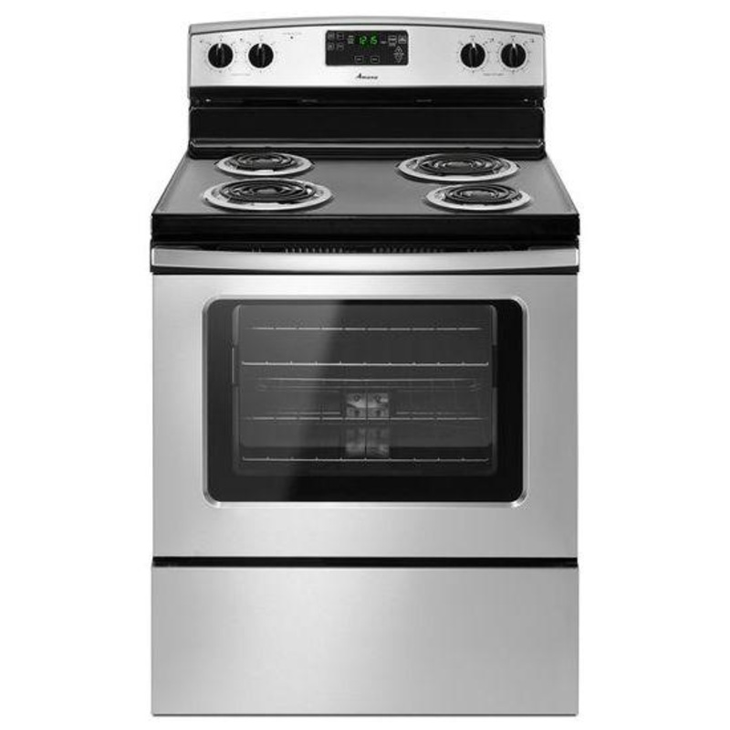 ACR4503SES Amana 30-inch Amana Electric Range with Self Clean – Black-on-Stainless