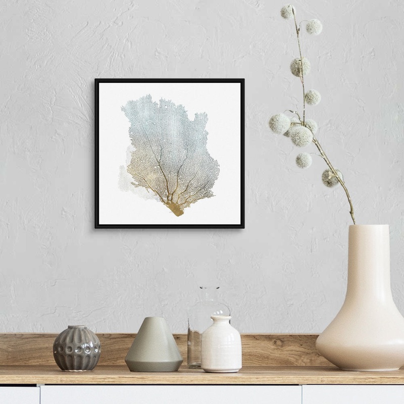 Delicate Coral I by Isabelle Z – Painting Print on Canvas Beachcrest Home Size: 14″ H x 14″ W x 1.75″ D Format: Black Floater Framed Canvas