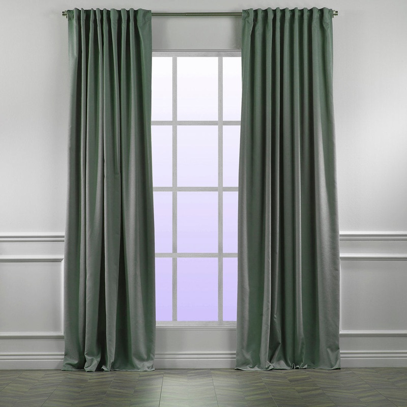 Extra wide x Extra Long Custom Made DecorativeSinglePanel Lilijan Home & Curtain Curtain Color: Leaf Green Size per Panel: 100″ W x 264″ L