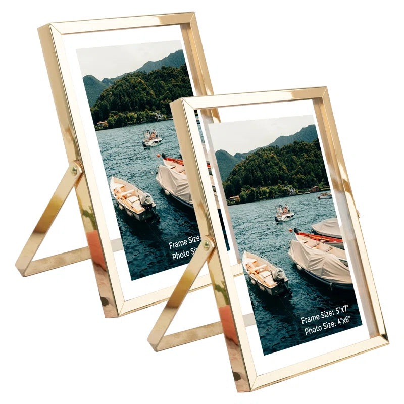 Floating Metal Frame with Real Glass (Set of 2)