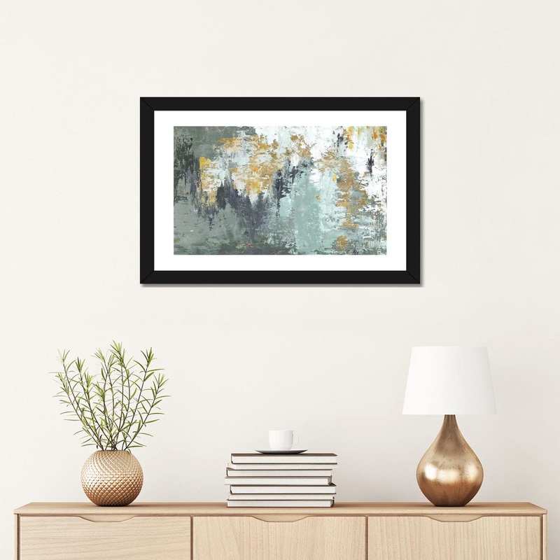 Gold Magic by Patricia Pinto – Painting Print East Urban Home Mat Color: White Size: 16″ H x 24″ W x 1″ D Format: Black Framed Paper