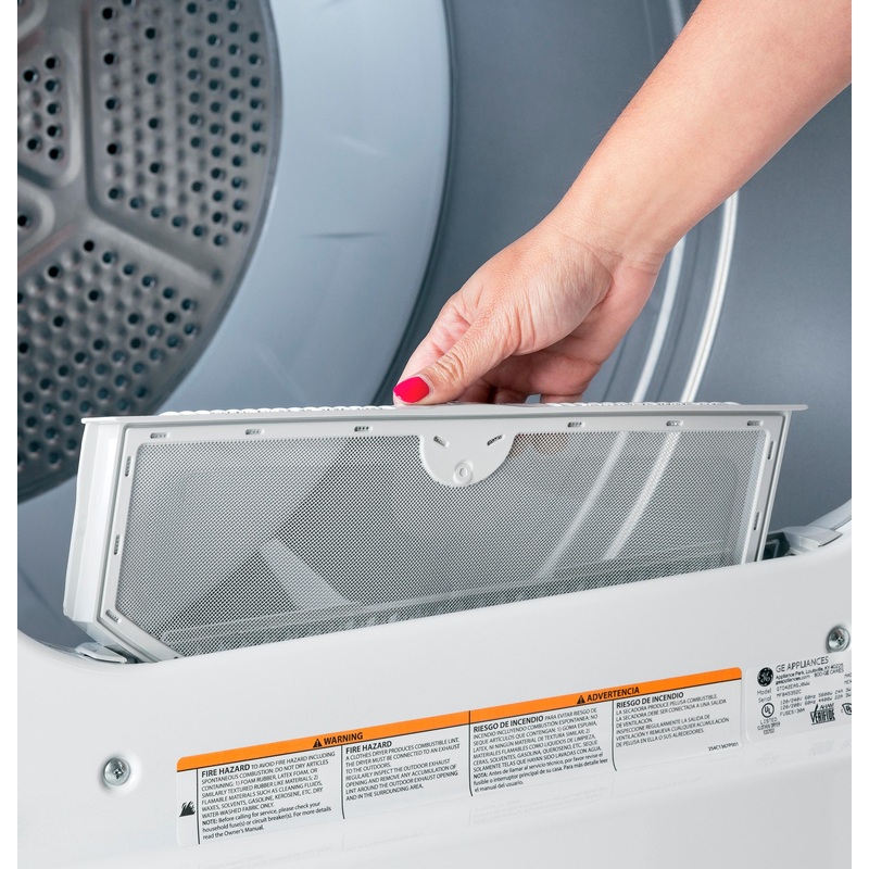 HTX26GASWWW Hotpoint 6.2 cu. ft. Capacity Gas Dryer with Up To 120 ft. Venting and Shallow Depth