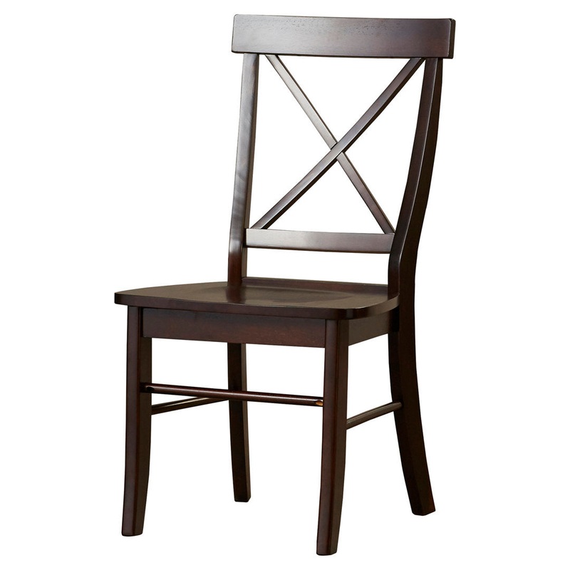 Solid Wood Cross Back Side Chair (Set of 2) August Grove Color: Rich Mocha