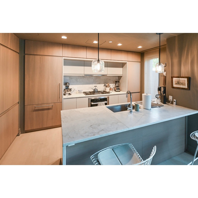Stevali Stunner: Modern Two-Tone Kitchen with Island and Miele Appliance Package