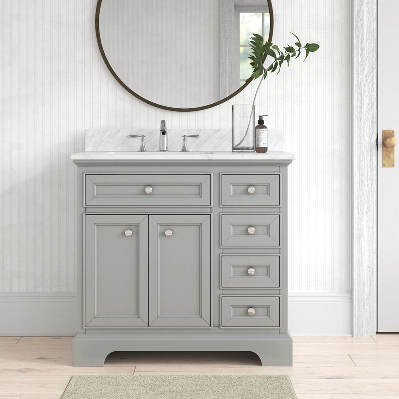 Amiri 37″ Single Bathroom Vanity Set Birch Lane Base Finish: Gray