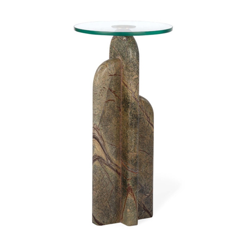 Stone Sculpture Cocktail Table – Emerald Green