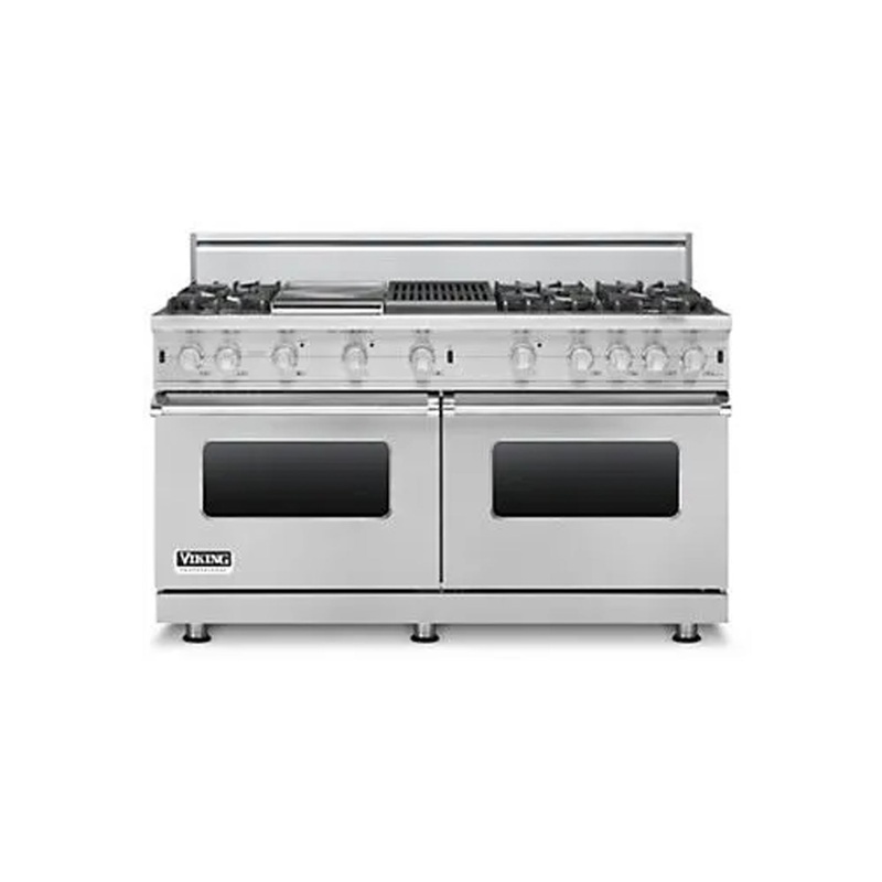Viking VGCC5606GQSS 60″ Stainless Steel Gas Range with Grill and Griddle