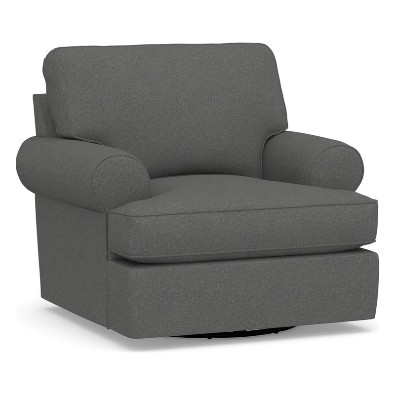 Buchanan Roll Arm Upholstered Swivel Armchair