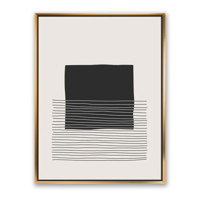 Kiro Minimal Geometric Lines And Squares VIII With Frame-46″x36″