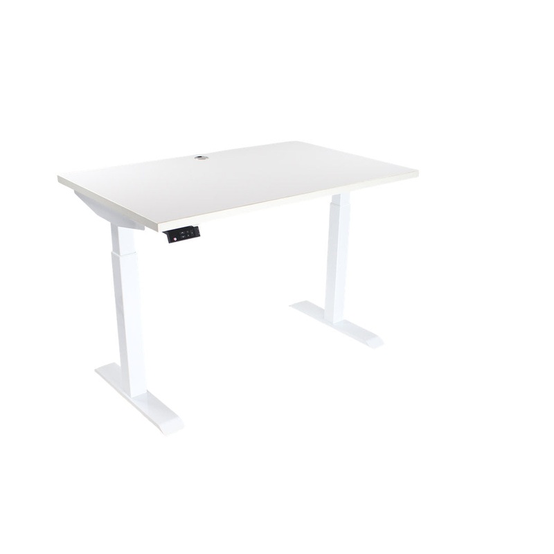 Lift it Electric Height Adjustable Standing Desk Inbox Zero Color (Top/Frame): White/White Size: 48″ x 24″