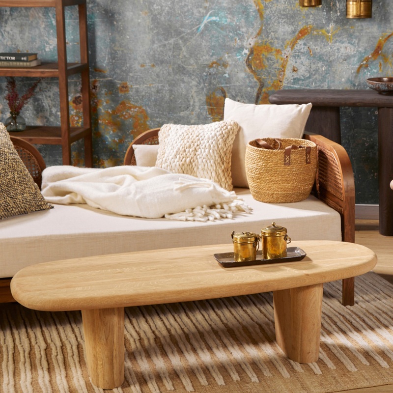 Nature’s Motion: Wire-Brushed White Oak Coffee Table