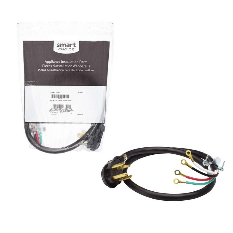 Frigidaire 5304512980C10 Smart Choice 4′ 30 Amp 4 Wire Dryer Cord