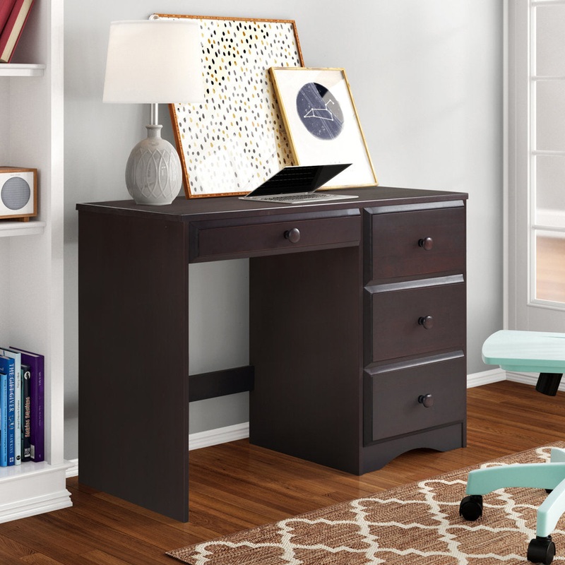 Kellie Writing Desk Three Posts Baby & Kids Finish: Cappuccino