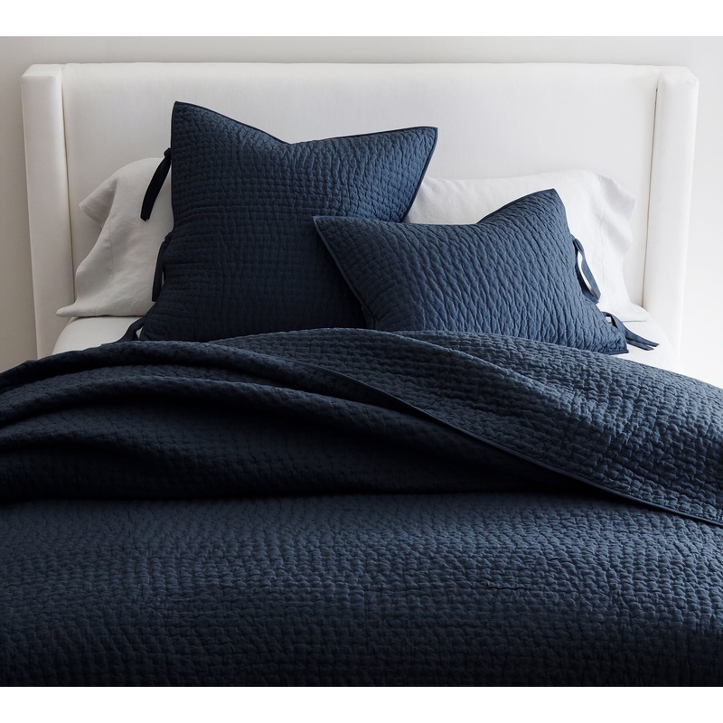 Pick Stitch Handcrafted Cotton Linen Quilt-King