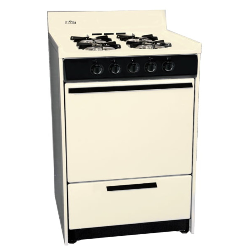 Summit SNM610CP 24″ Wide Gas Range In Bisque With Battery Start Ignition; Replaces Snm610C