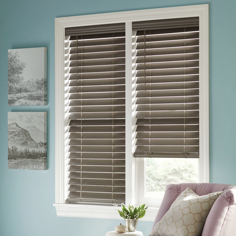 2.5 ” Room Darkening Cordless Faux Wood Blind Symple Stuff Color/Finish: Seal Gray Length: 72″, Width: 26.5″