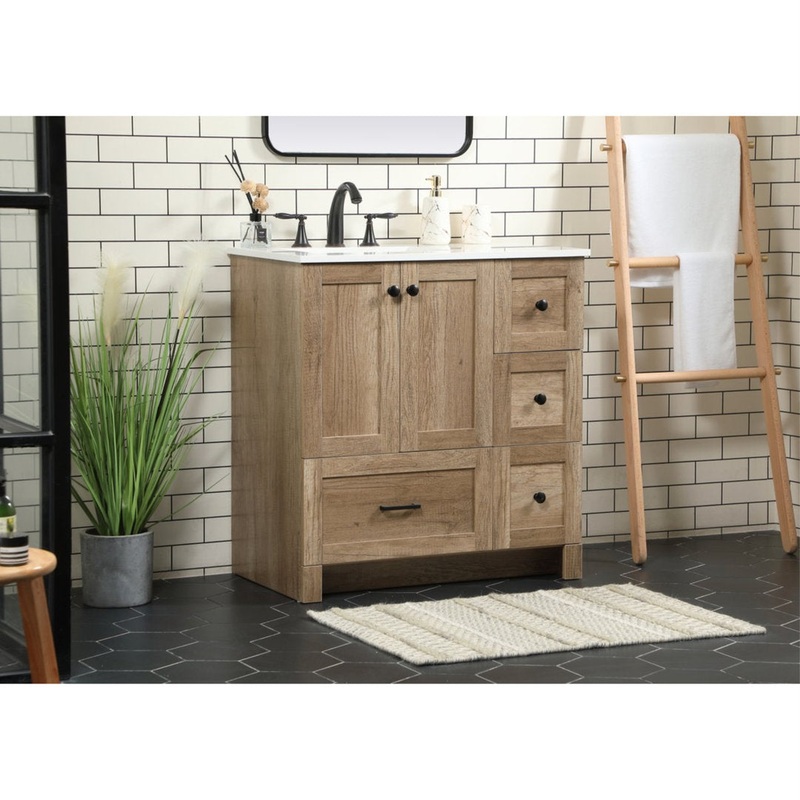 Melina 32″ Single Bathroom Vanity Set Union Rustic Base Finish: Natural Oak