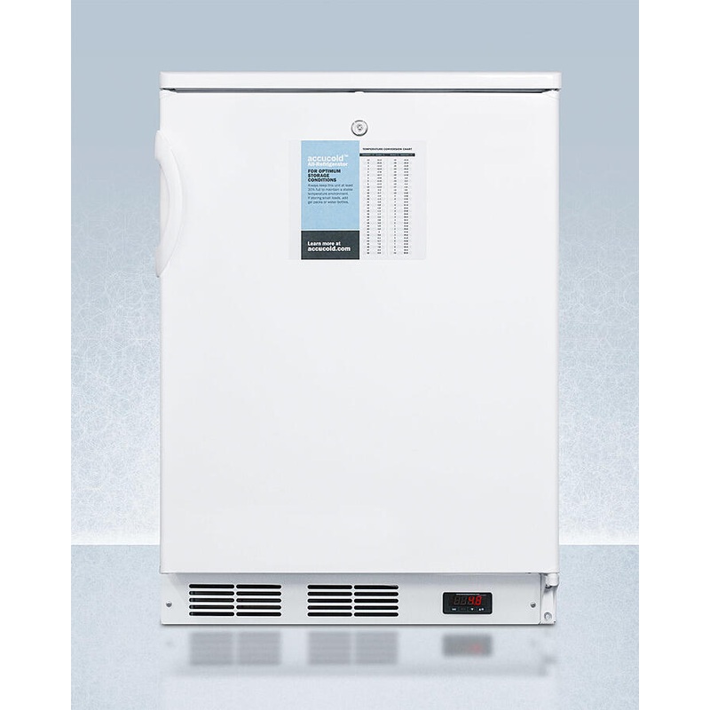 Summit FF7LWPRO 24″ Wide Auto Defrost Commercial All-Refrigerator With Lock, Digital Thermostat, Internal Fan, And Access Port For User-Provided Monitoring Equipment
