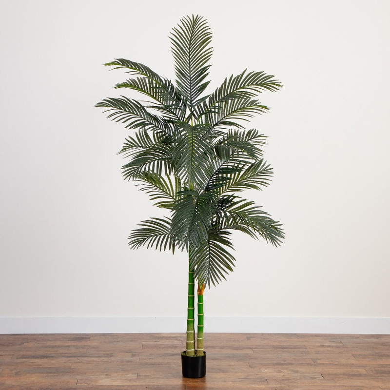 96″ Artificial Cane Palm Tree in Pot Bay Isle Home