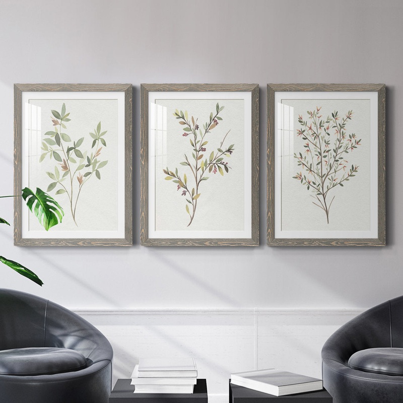 Single Sprig I Premium Framed Matte – Ready To Hang Lark Manor Frame Color: Gray Size: 37.5″ H x 82.5″ W x 1.5″ D