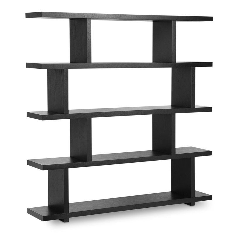 Annora 63″ H x 63″ W Geometric Bookcase AllModern Color: Black