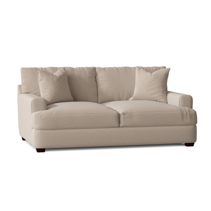 Emilio 65″ Recessed Arm Loveseat With Reversible Cushions Wayfair Custom Upholstery Fabric: Indy Linen Performance