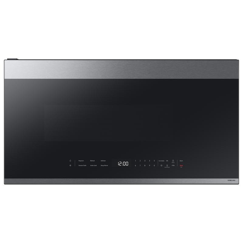 Samsung ME21DG6500SR Bespoke 2.1 Cu. Ft. Over-The-Range Microwave With Edge To Edge Glass Display In Fingerprint Resistant Stainless Steel