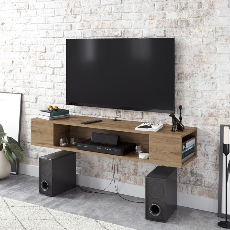 Abbie-Jane Floating TV Stand for TVs up to 70″ Ebern Designs Color: Oud Oak
