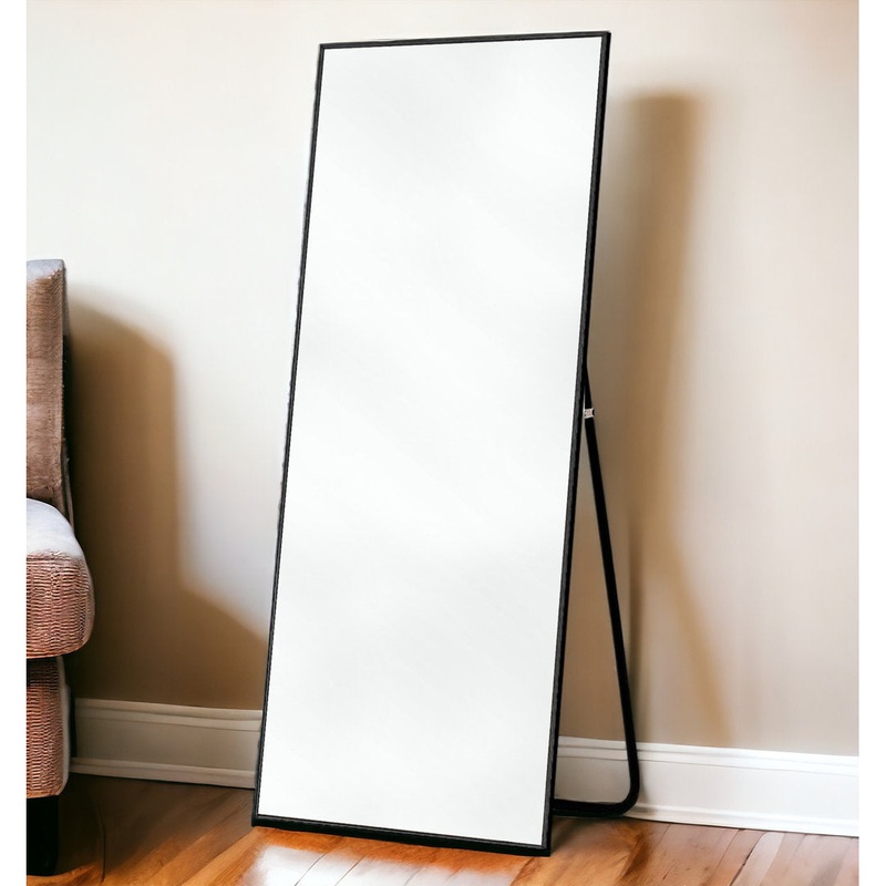 Koudia Metal Framed Standing Mirror Wrought Studio Size: 71″ x 27.6″ Finish: Black