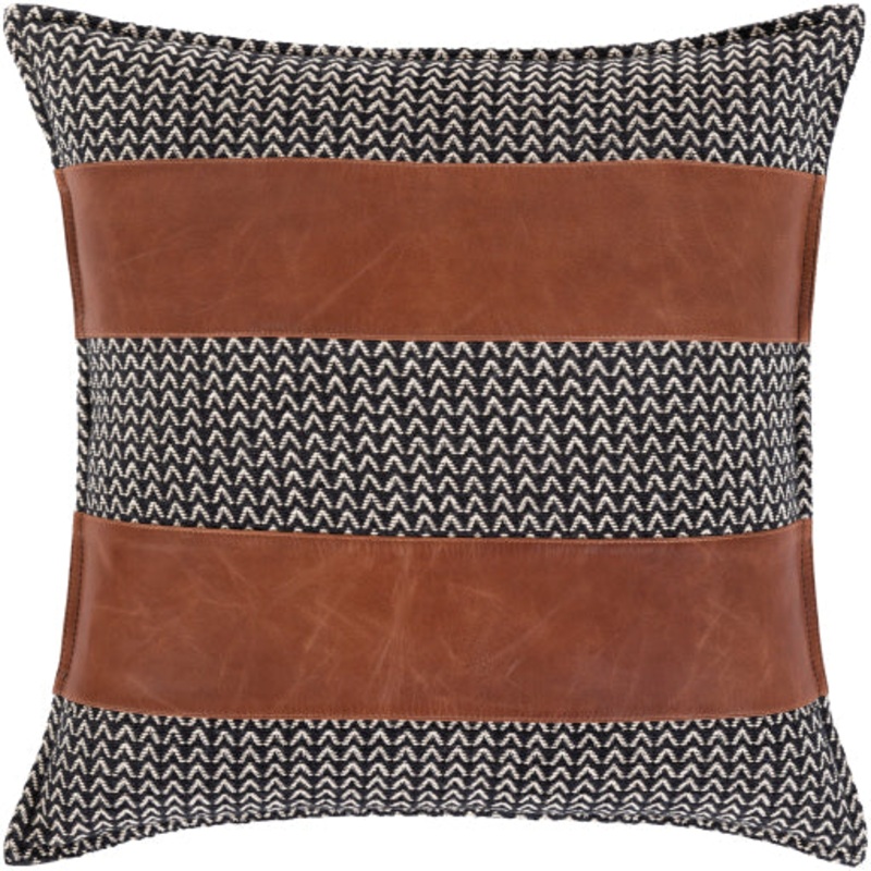 Rustic Fiona Leather Accent Pillow