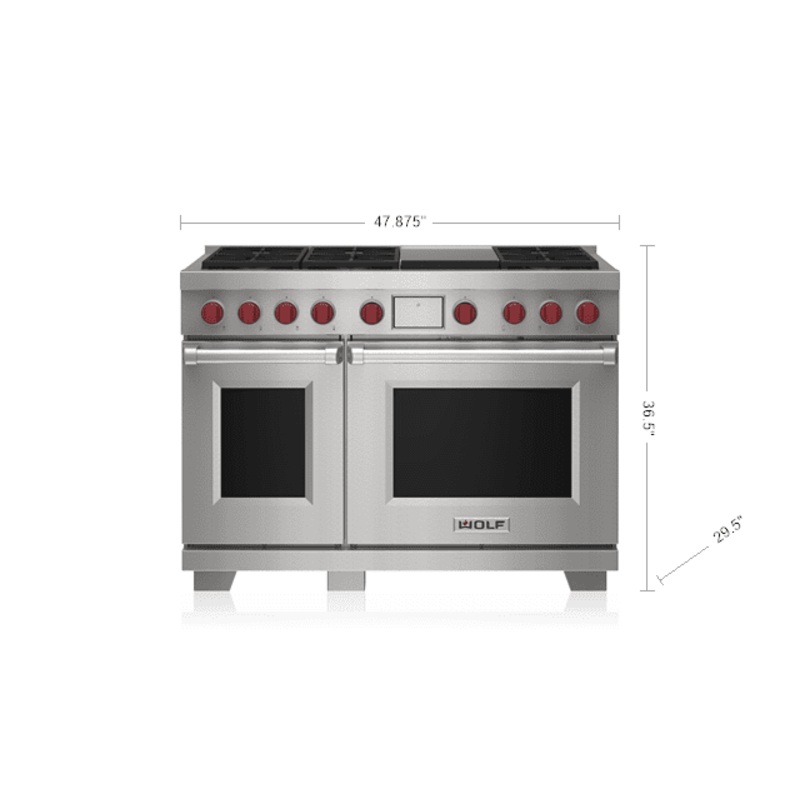 Wolf DF48650GSPLP 48″ Dual Fuel Range – 6 Burners And Infrared Griddle