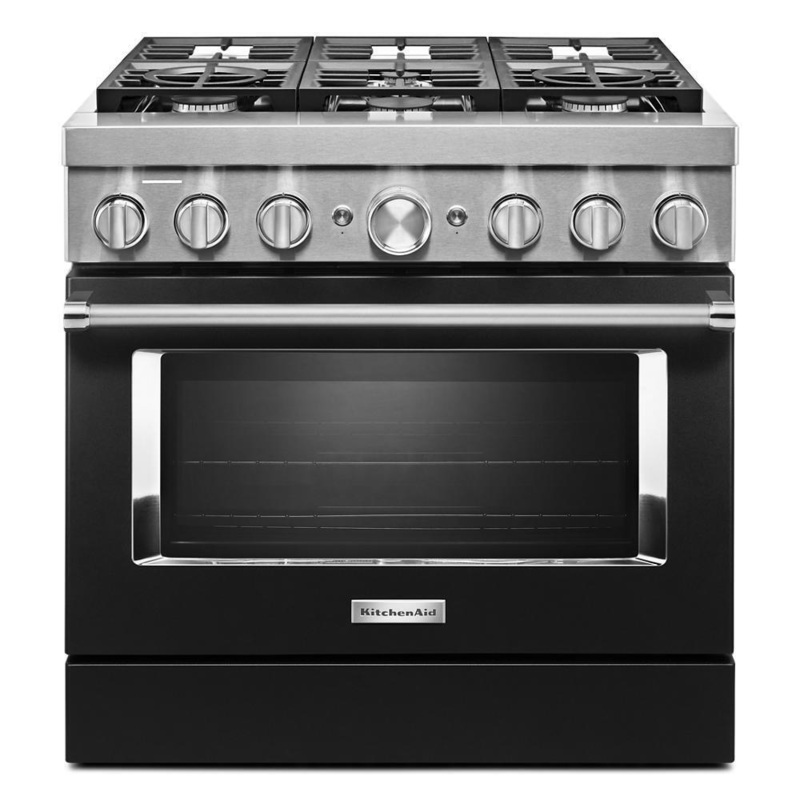 KFDC506JBK KitchenAid 36” Smart Commercial-Style Dual Fuel Range with 6 Burners