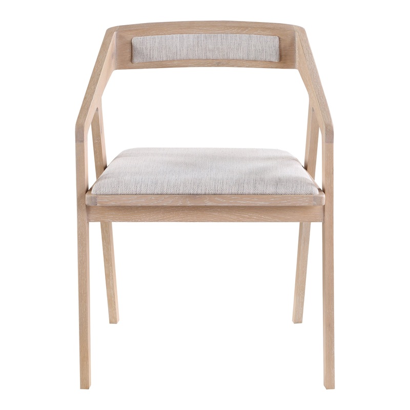 Retro-Chic White Oak Dining Accent Chair