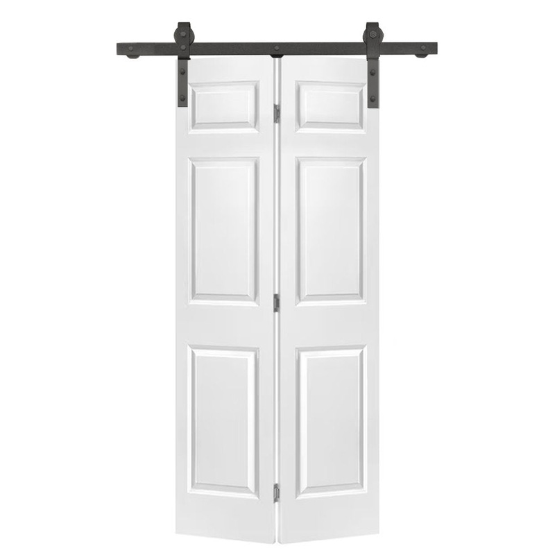 Paneled MDF Composite Bifold Barn Door with Installation Hardware Kit Calhome Size: 36″ x 80″ Finish: White